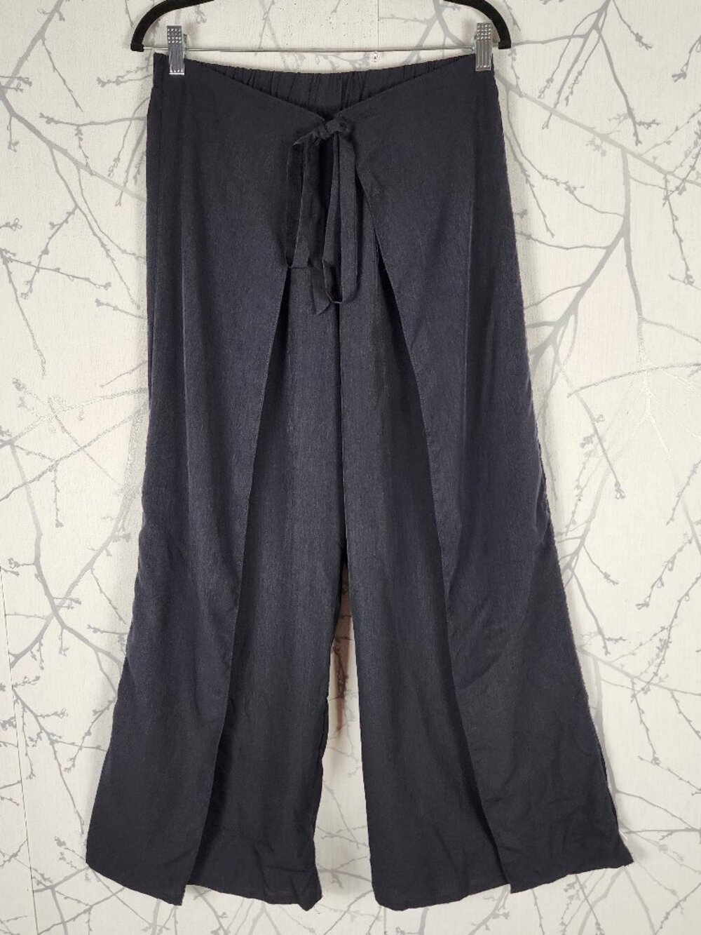 Iyla Blue Chambray Tencel Cotton Elastic Waist Tapered Joggers